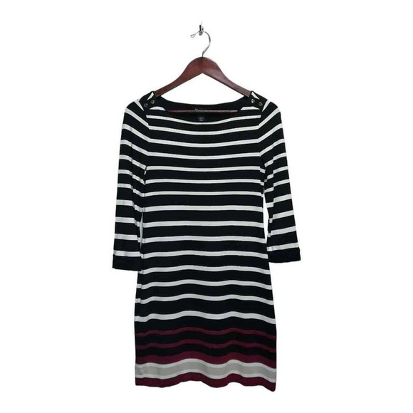 White House Black Market Dresses & Skirts - 3/4 sleeve striped dress by White House Black Market.  Size small